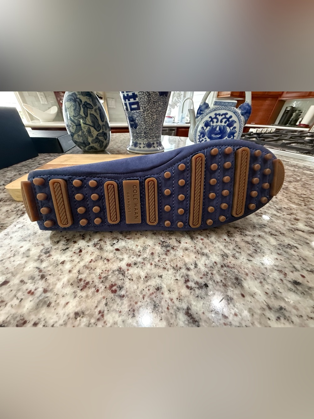 Cole Haan Navy Suede Slip-On Loafers - Picture 8 of 9